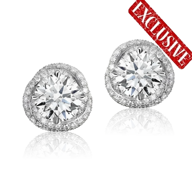 ROUND DIAMOND 3.01-3.02 CT D/INTERNALLY FLAWLESS EXEXEX EARRINGS (GIA) (TYPE IIA/TYPE IIB)