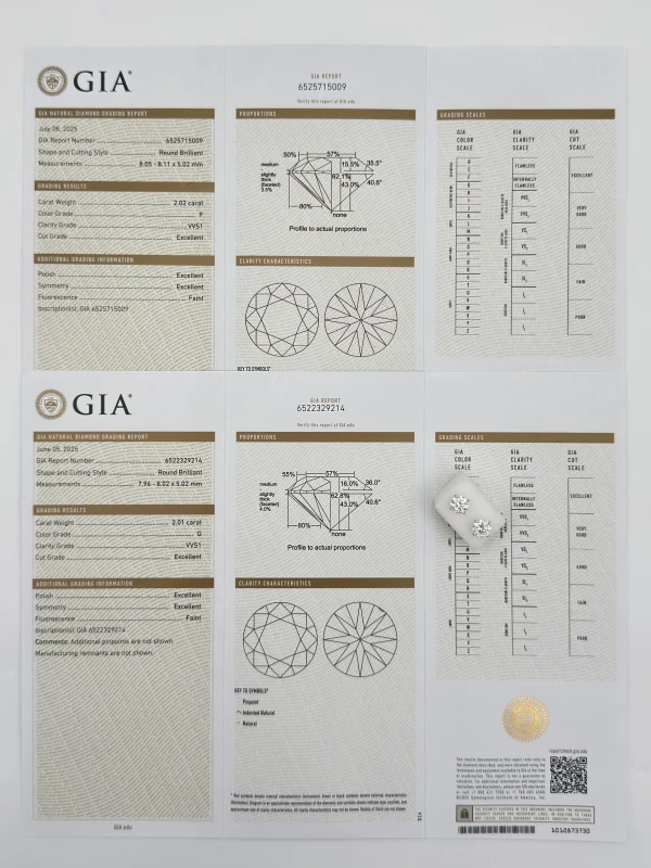 No name ROUND DIAMOND 2.02-2.01 CT F-G/VVS1 EARRINGS (GIA) EXEXEX 2.02-2.01 ct F-G/VVS1 4