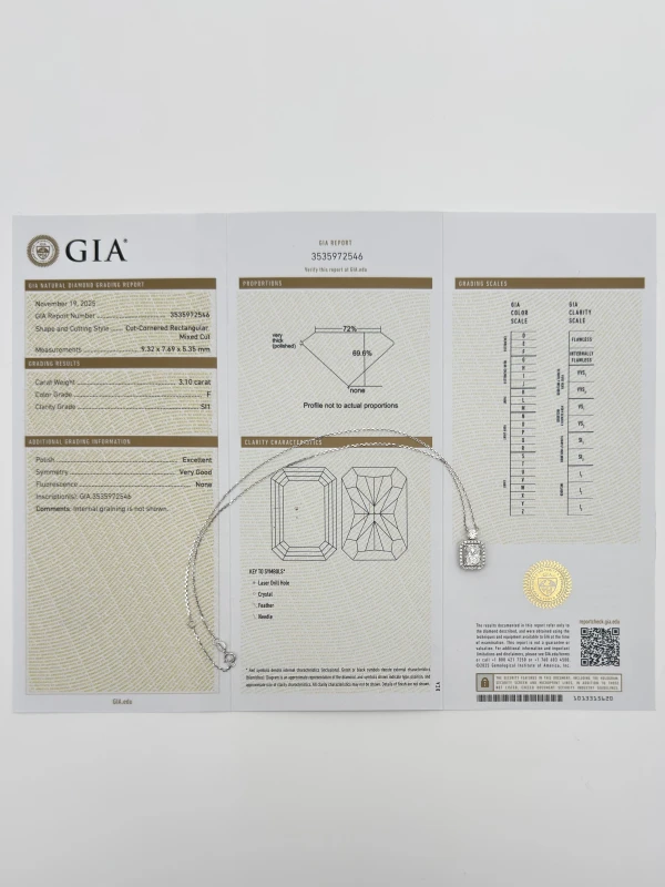 СЕРЬГИ NO NAME DIAMOND 3.10 CT F/SI1 PENDANT (GIA) NN3.10F 4