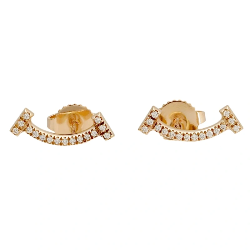 Smile Mini Earrings in Rose Gold with Diamonds
