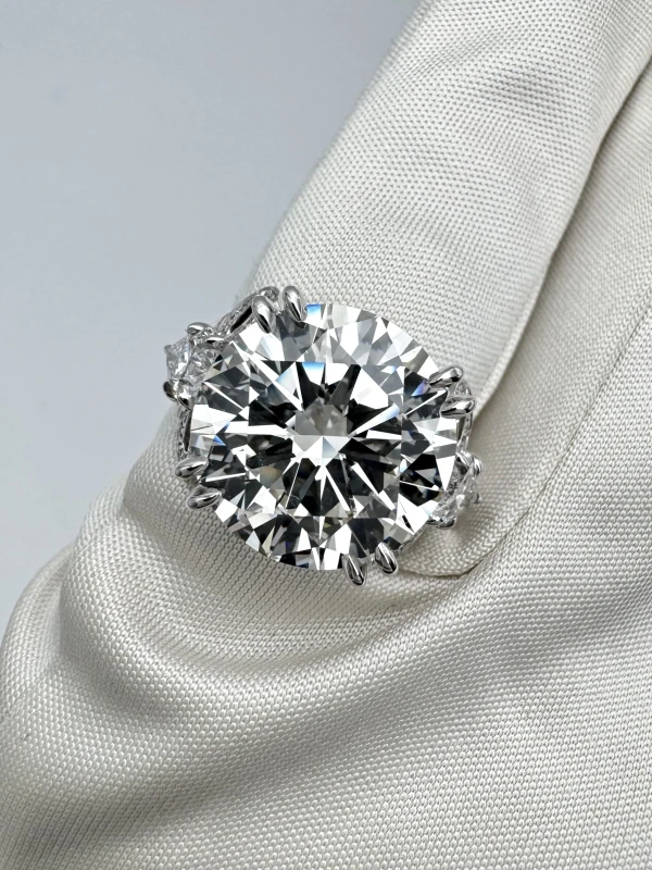 Earrings without a brand ROUND DIAMOND 10.13 CT H/VS1 RING (GIA) EXEXEX NN10.13H/VS1 4