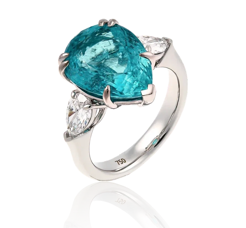 Earrings without a brand PARAIBA TOURMALINE 8.46 CT RING, MOZAMBIQUE ( GRS/GIA ) NN8.46 1