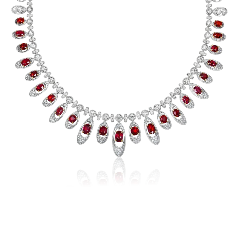 OVAL RUBY 16.04 CT NECKLACE