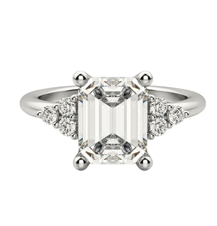 Emerald Diamond 1.59 ct I/SI2 Ring (SIZE 54)