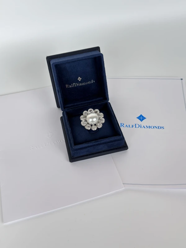 RalfDiamonds PEARL & DIAMOND RING (SIZE 54) RFD 0112 6