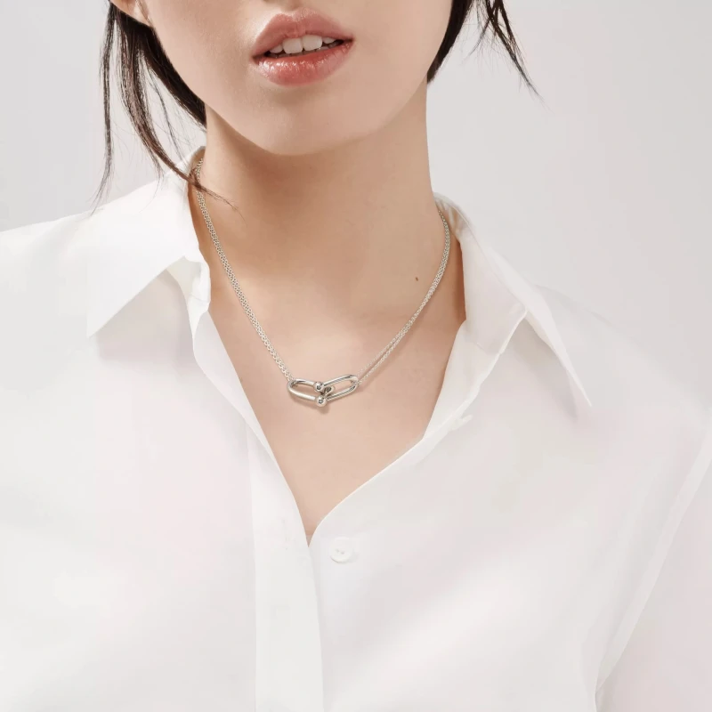 Tiffany & Co HardWear Large Double Link Pendant in Sterling Silver 63104345 2