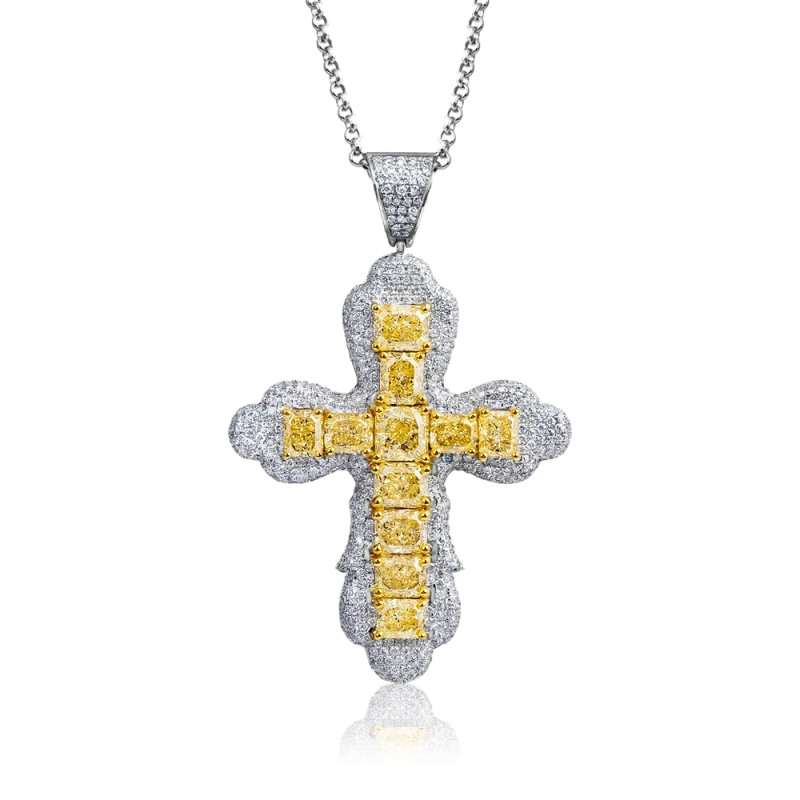 No name DIAMOND 7.18 CT FANCY YELLOW CROSS NN7.18сt 1