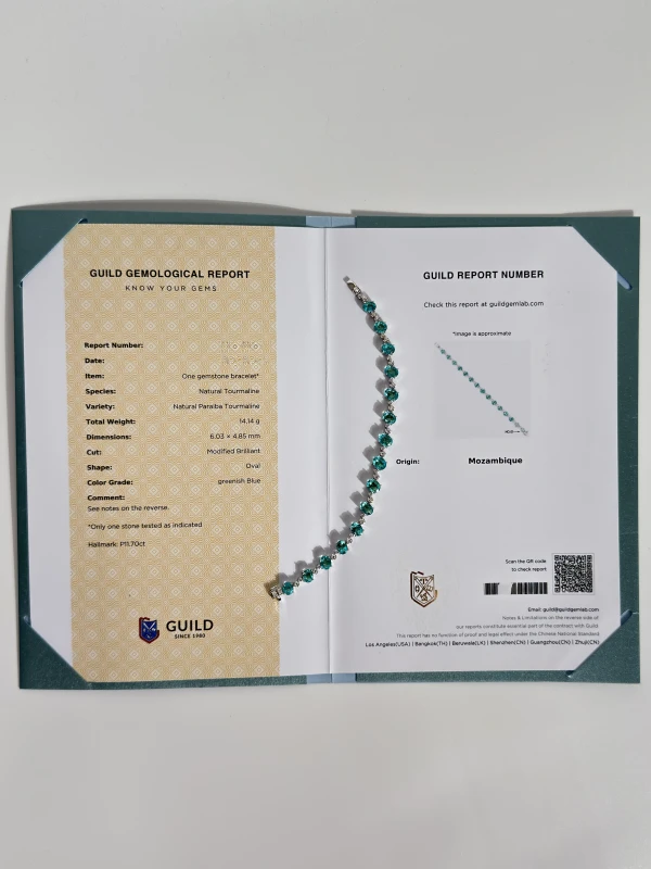 No name PARAIBA TOURMALINE 11.70 CT BRACELET PARAIBA 11.70 CT 5
