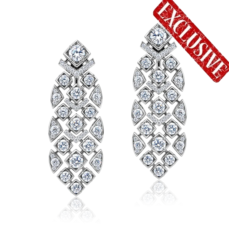 WHITE ROUND DIAMONDS 5.61 CT EARRINGS