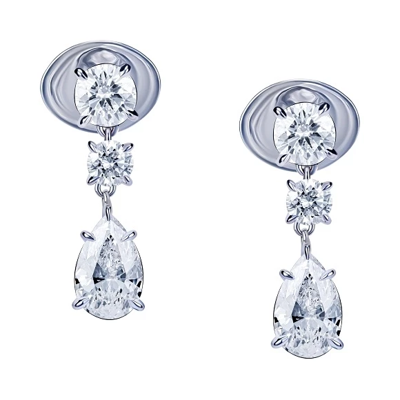 Earrings without a brand С БРИЛЛИАНТАМИ 3.43 СТ 3.43 СТ