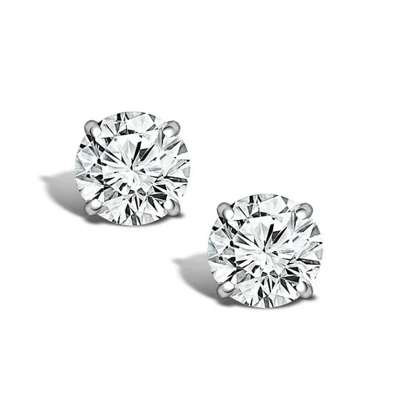 ROUND DIAMOND 2.01-2.01 CT G/SI1 EARRINGS