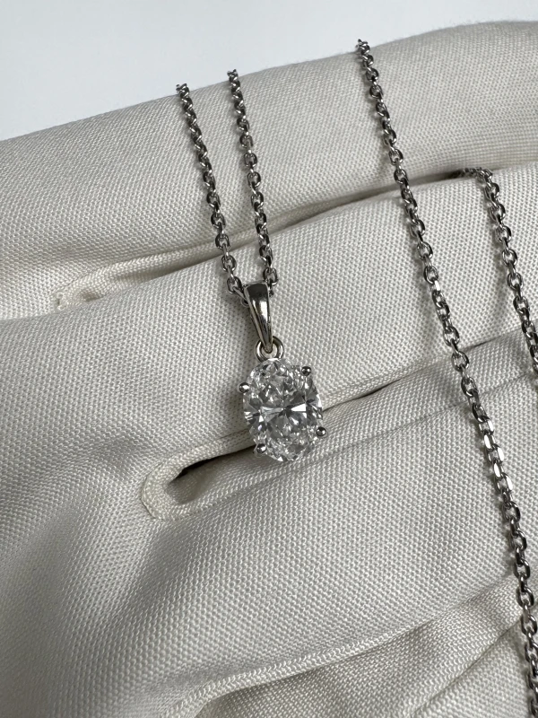 Earrings without a brand OVAL DIAMOND 1.50 CT F/VVS2 PENDANT (HRD) nn1.50ct F/VVS2 3