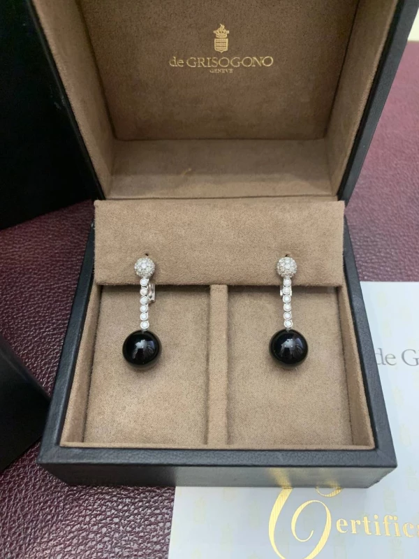 De Grisogono BOULE, ONYX AND DIAMOND EARRINGS 12117/17 5