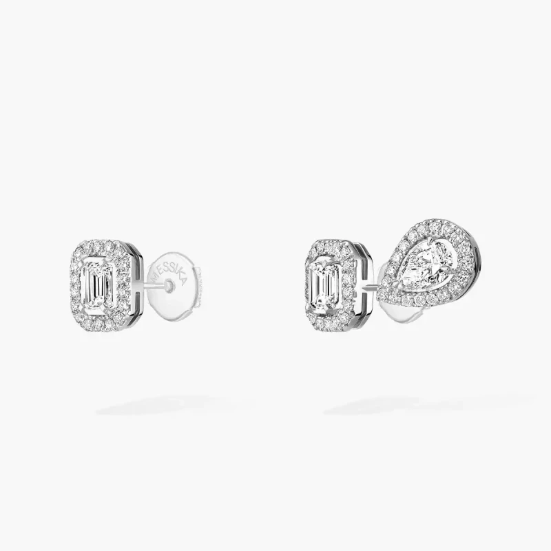 Messika My Twin Trio Asymmetrical Earrings, Small Model 07004-WG 3