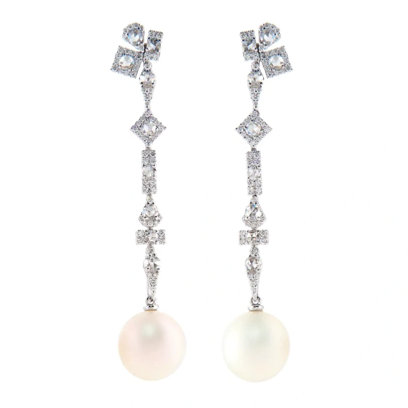 PEARL AND DIAMOND EARRINGS