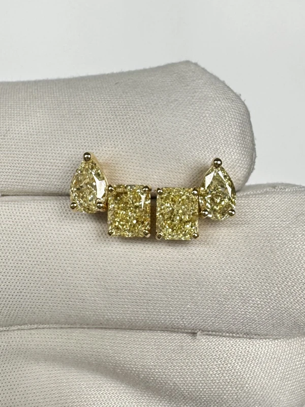 DeRosa DIAMOND 3.50 CT FANCY LIGHT YELLOW EARRINGS (GIA) E748126 3