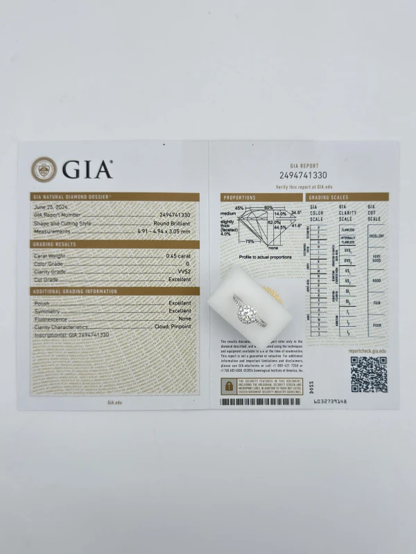 GRAFF Icon Round Diamond 0.45 ct G/VVS2 Engagement Ring (GIA) RGR922 4