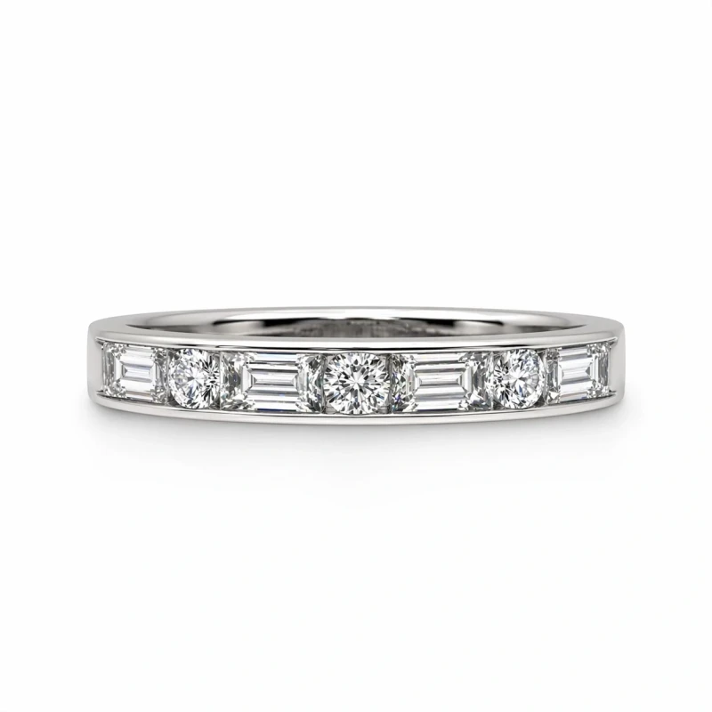 ROUND&BAGUETTE DIAMOND RING (SIZE 52)