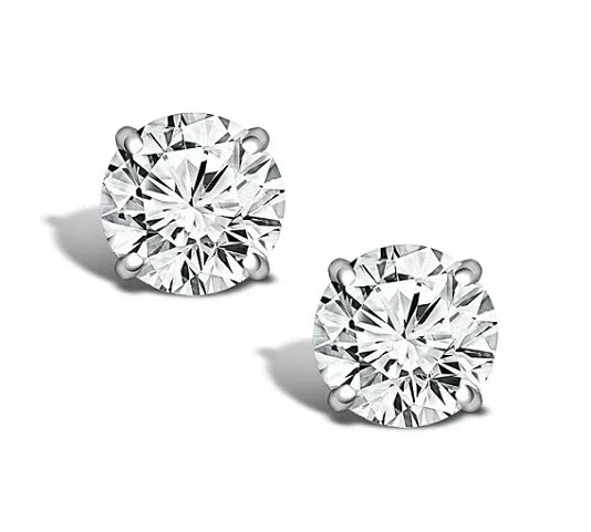 ROUND 3.01-3.02 CT D/VVS2-VS1 DIAMOND EARRINGS (GIA)