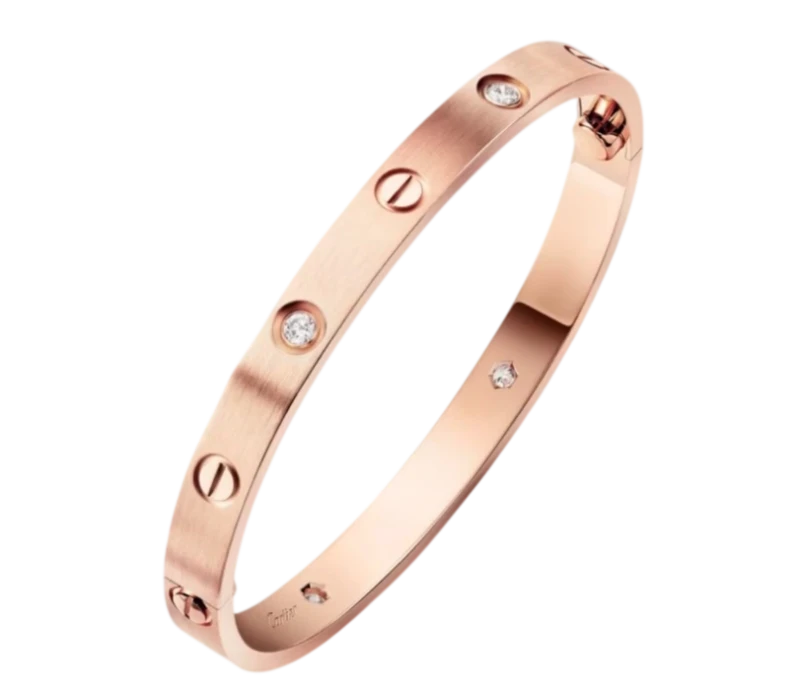 LOVE bracelet, classic model, brushed, 4 diamonds (SIZE 16)