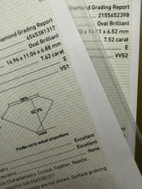 СЕРЬГИ NO NAME OVAL DIAMOND 7.62-7.52 CT E/VS1-VVS2 EARRINGS (GIA) NN7.62-7.52CT 3