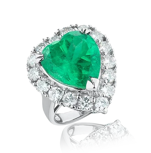 Earrings without a brand КОЛЬЦО С ИЗУМРУДОМ 10.23CT VIVID GREEN COLOMBIA GRS 10.23ct vivid 1