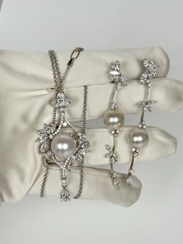Gianni Lazzaro PEARL & DIAMOND SET GL 3
