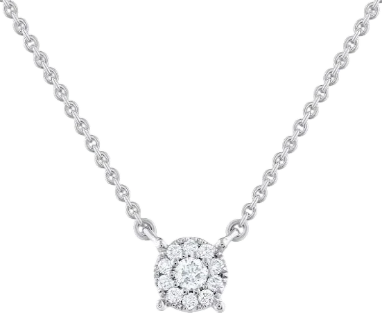 Колье крест из белого золото,11 Бриллиант Кр57 - 0,07сt