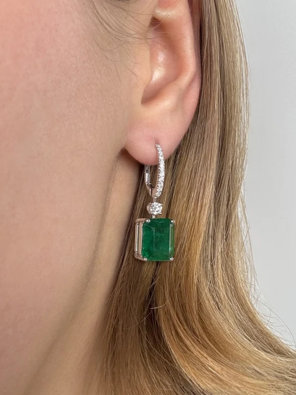 VERDI JEWELLERY СЕРЬГИ С ИЗУМРУДАМИ 5.46 CT - 6.09 CT A10M 2