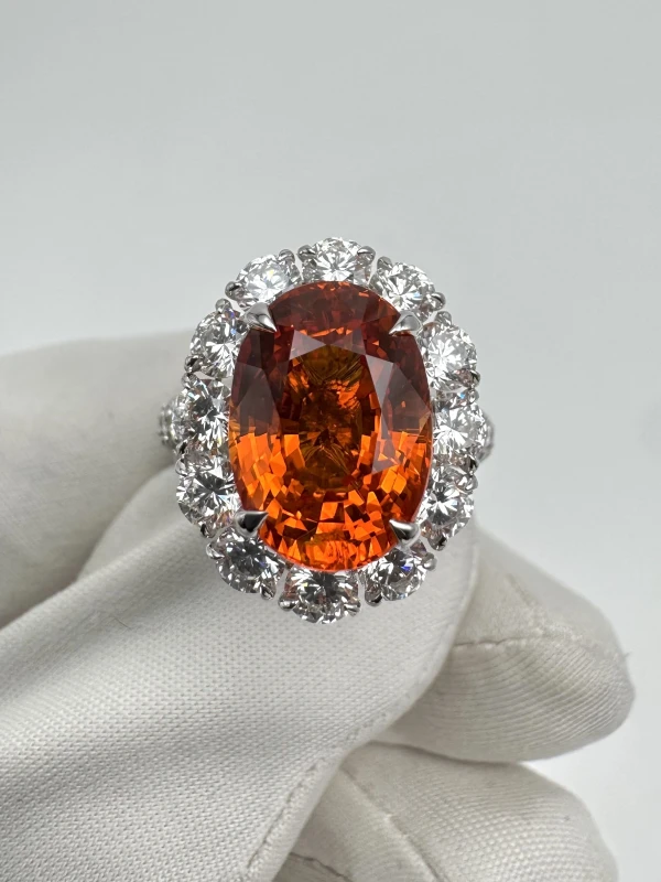 No name ORANGE SAPPHIRE 7.01 CT RING (GRS) SAP7.01CT 3
