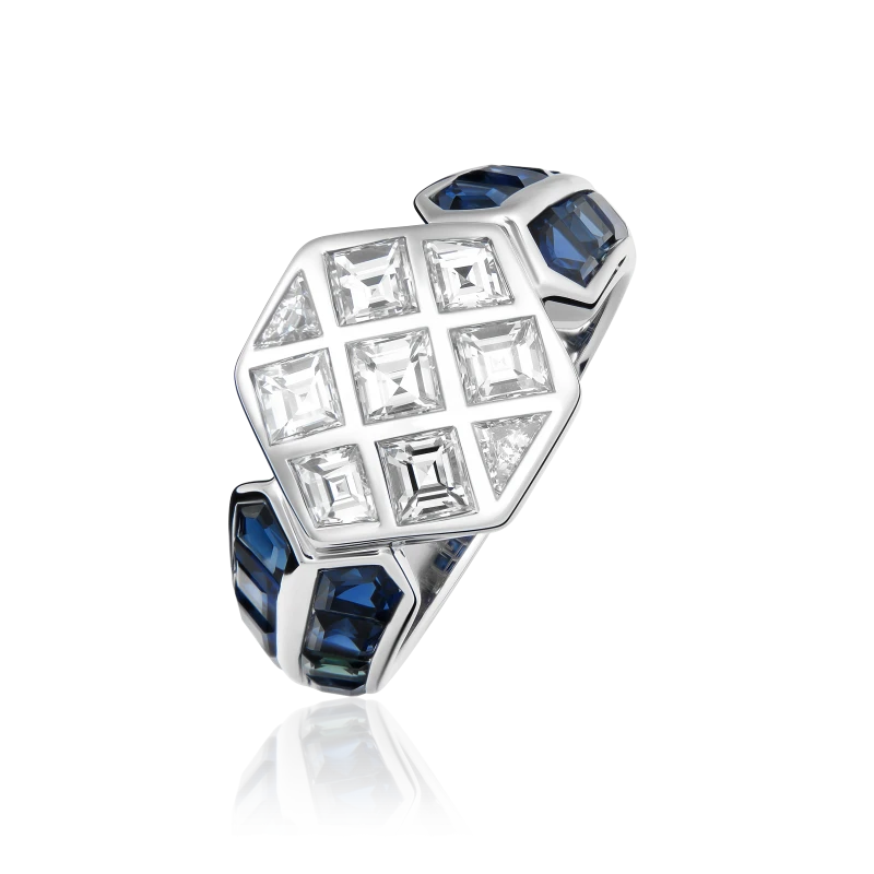 DIAMOND 1.52 CT & SAPPHIRE 3.41 CT RING