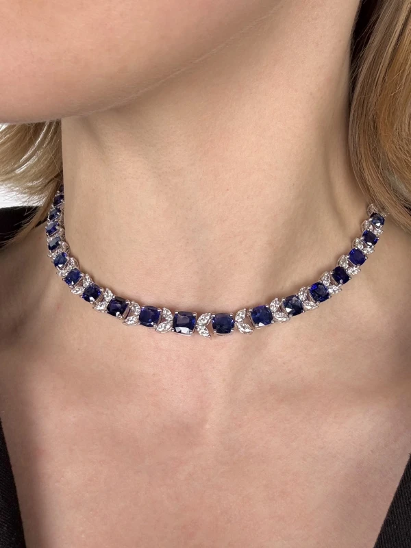 DeRosa Sapphire 44.59 ct Royal Blue - Intense Blue and Diamond 7.80 ct Necklace ( Bellerophon ) N198091 2