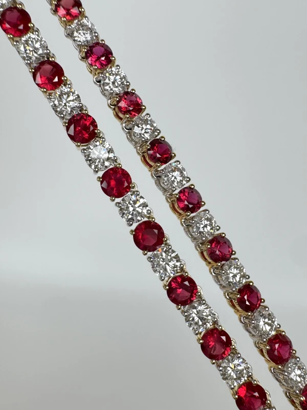 DeRosa RUBIES 15.85 CT "PIGEONS BLOOD" & DIAMONDS 12.19 CT NECKLACE N888293 4