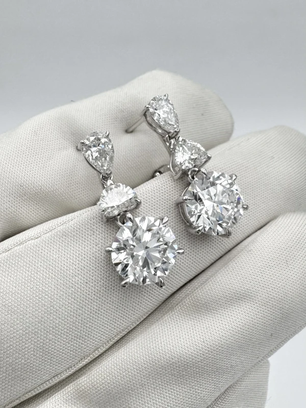 Earrings without a brand ROUND DIAMONDS 3.02-3.00 CT D/SI EARRINGS NN 3.02-3.00 D/SI 5