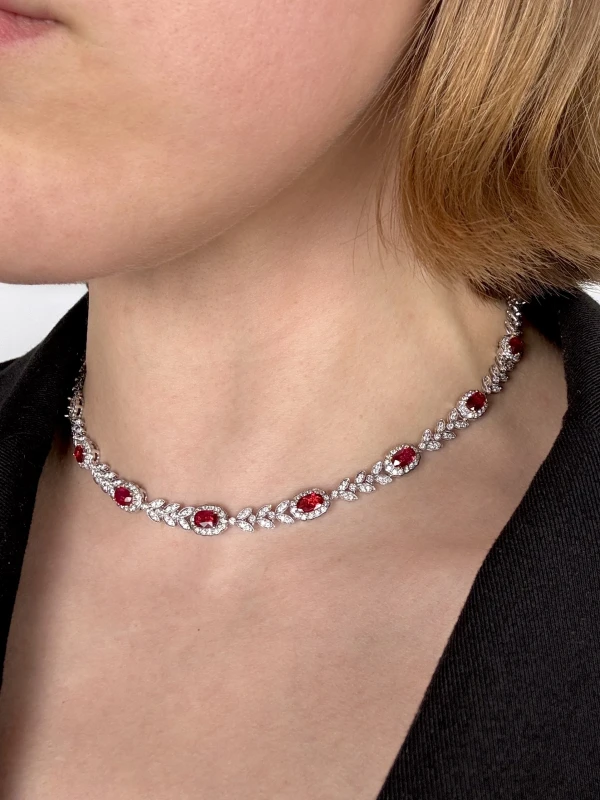 СЕРЬГИ NO NAME OVAL RUBY 5.92 CT "PIGEONS BLOOD"NECLKACE (MOZAMBIQUE) RUBY 5.92CT 3