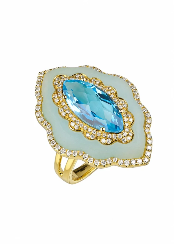 Topaz&Qauartz ring (SIZE 53)