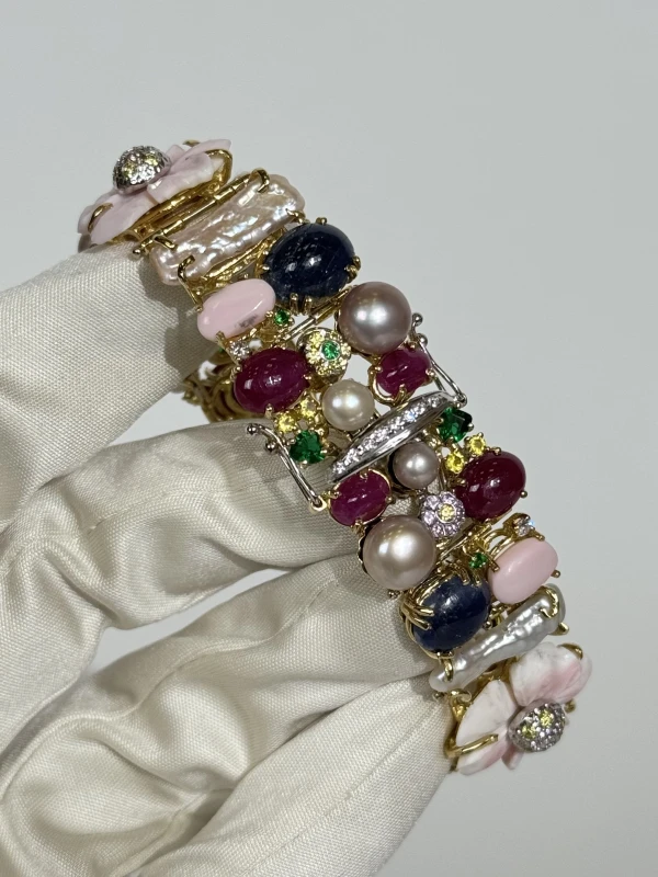Santagostino Lazy Summer Day Pearl & Ruby Bracelet Santagostino jewellery 3
