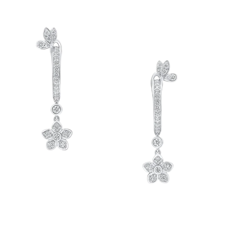 Butterfly Diamond Hoop Earrings
