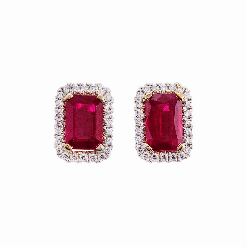 Earrings without a brand RUBY EARRINGS 2.50 CT NN2.50CT