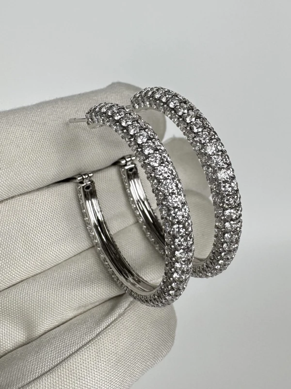 RalfDiamonds HOOP DIAMOND 7.10 CT EARRINGS RFD7.10 CT 4