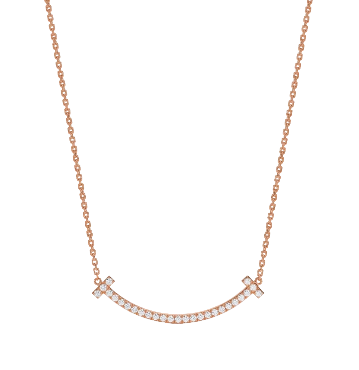 Medium Smile Pendant in Rose Gold with Diamonds
