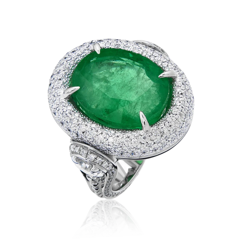EMERALD 15.07 CT RING (SIZE 55)