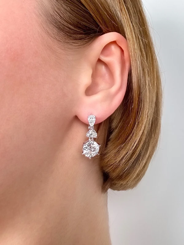 Earrings without a brand ROUND DIAMONDS 3.02-3.00 CT D/SI EARRINGS NN 3.02-3.00 D/SI 2