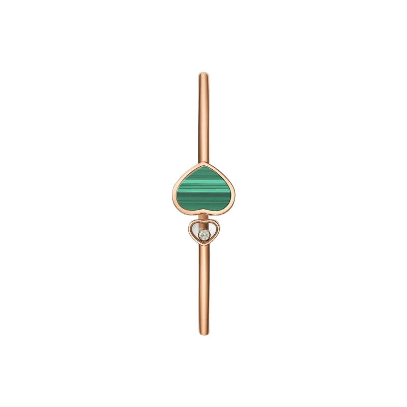 Chopard HAPPY HEART MALACHITE BRACELET, ROSE GOLD (SIZE 17) 857482-5106 2