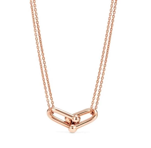 Tiffany HardWear Large Double Link Pendant in Rose Gold