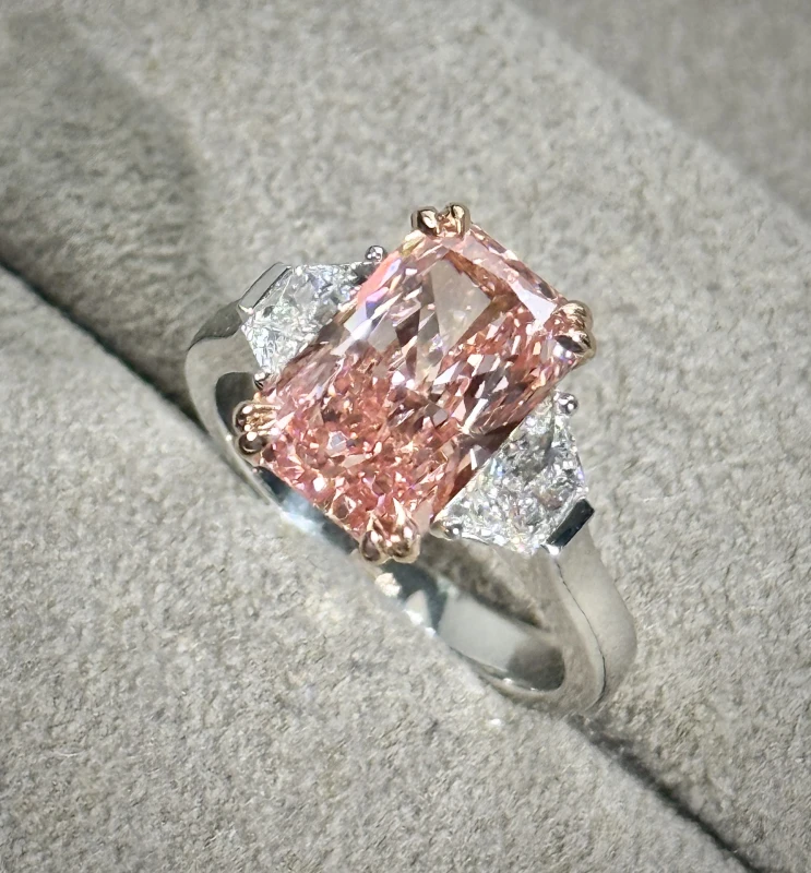 No name DIAMOND 6.09 CT FANCY INTENSE PINK/VVS2 RING (GIA) 1545-4.05 ct 4