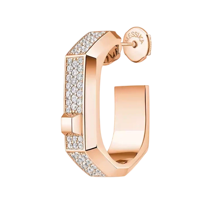 Moderniste single pavé earring, medium model