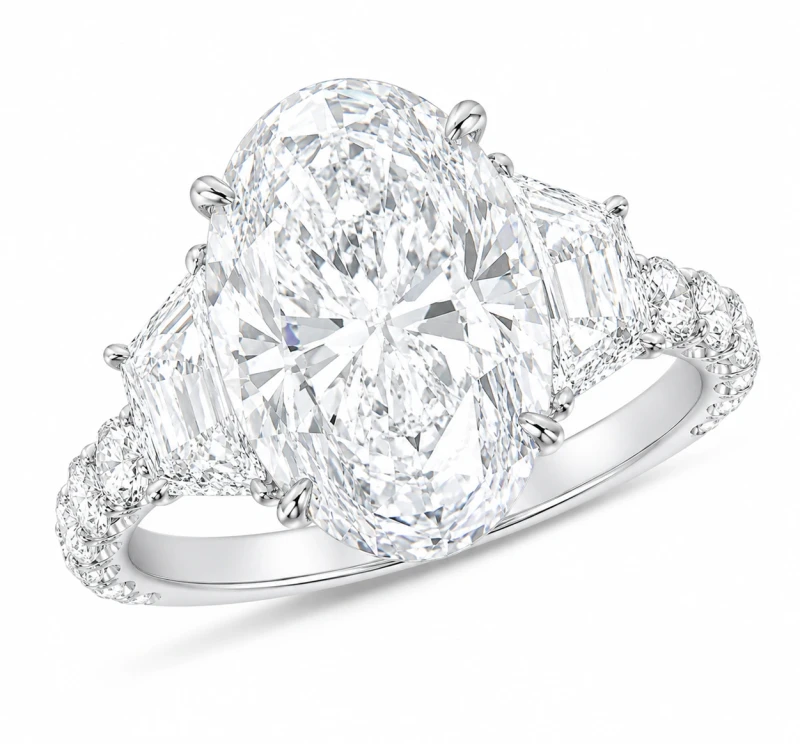 OVAL DIAMOND 5.77 CT E/VS2 RING (GIA)
