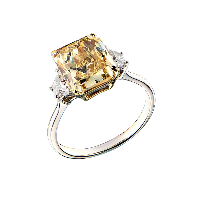 No name DIAMOND 4.59 CT FANCY LIGHT YELLOW/VS2 RING (SIZE 55) NN4.59 1