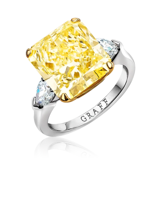 RADIANT DIAMOND 7.07 CT FANCY LIGHT YELLOW/VS2 RING